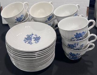 Blue and White Floral Dinnerware Set