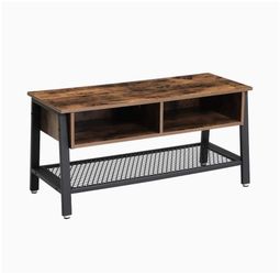 Vintage TV Stand, TV Cabinet with Net Storage Shelf, Console with 2 Storage Compartments, Easy Assembly