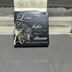 Decorative tile by Seagull  "Love with no regret, hope for every moment, dream with all your".