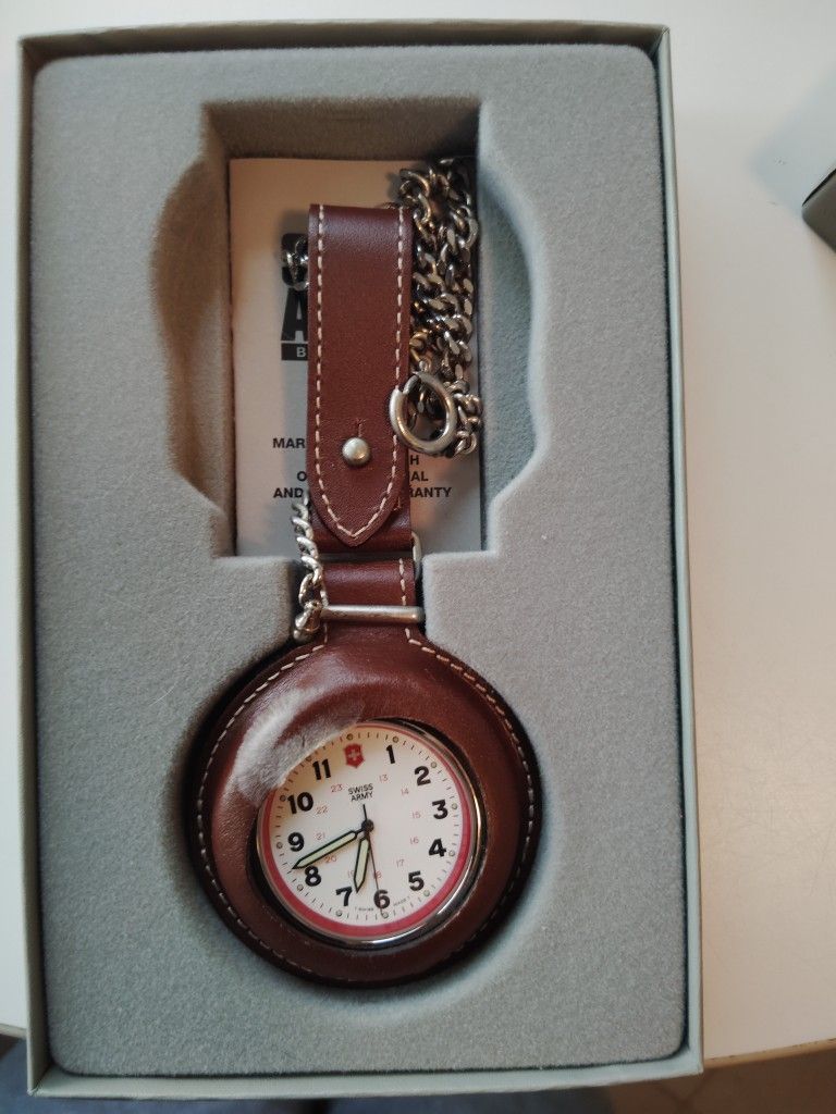 Swiss Army Pocket Watch With Chain
