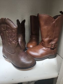 2 pairs of toddler girl boots