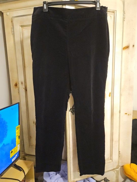 Talbots Black Velvet Chatham Womens Pants Size 8 Side Zip