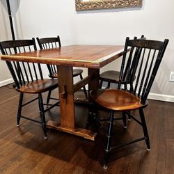 Wood Table And Chairs. Beautiful And Sturdy. 