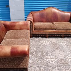 American Signature Leather Sofa Set $150