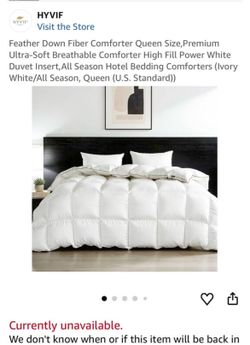 HYVIF Feather Down Queen Size Comforter Queen Size