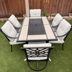 All metal heavy duty outdoor dining set