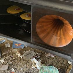 Phonograph. Antique record player