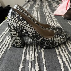 Snake Print Chunky Heels
