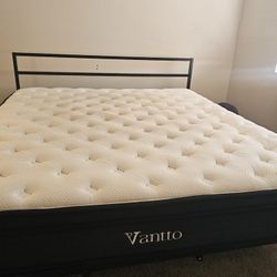 Vantto King Mattress & Box Metal Frame
