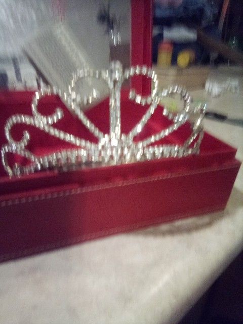 Vintage Crystal And Silver Tiara Crown
