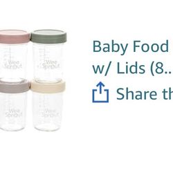 8 Glass Baby Food Storage Jars 8 Oz