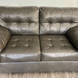 Love Seat- Gray leather