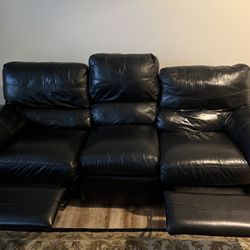 Black Leather Lazy Boy Couch 