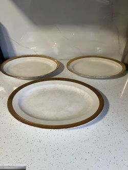 Vintage 3pc porcelain platters