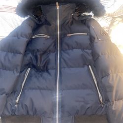 Moose Knuckle Cloud Shearling Bomber Navy Blue