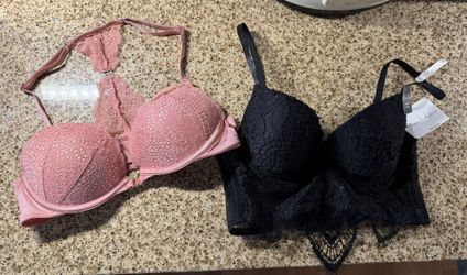 2 New Bras (Victoria Secret PINK, and Black French Affair), Size 34B