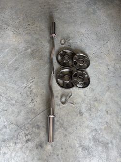 CAP  Curl Bar &  weights $50