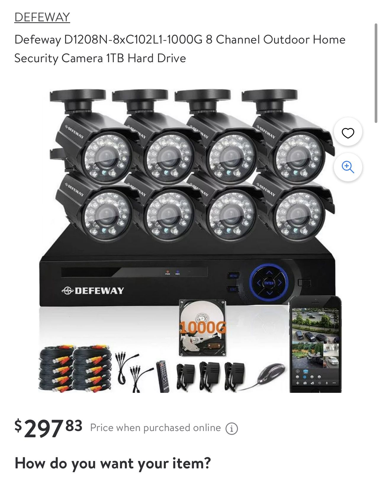 Defeway Security Cameras And Reciever