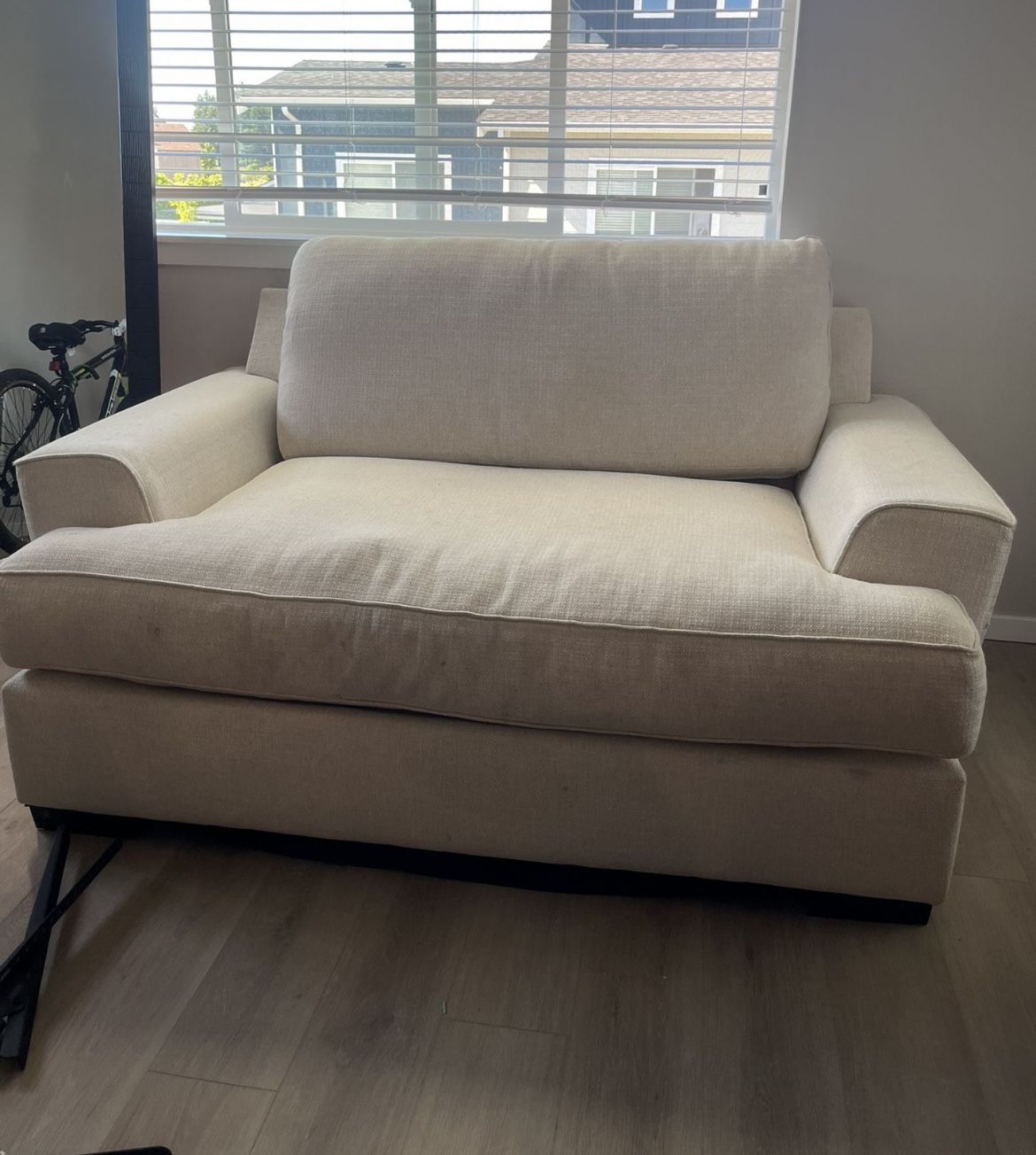 Down pillow loveseat