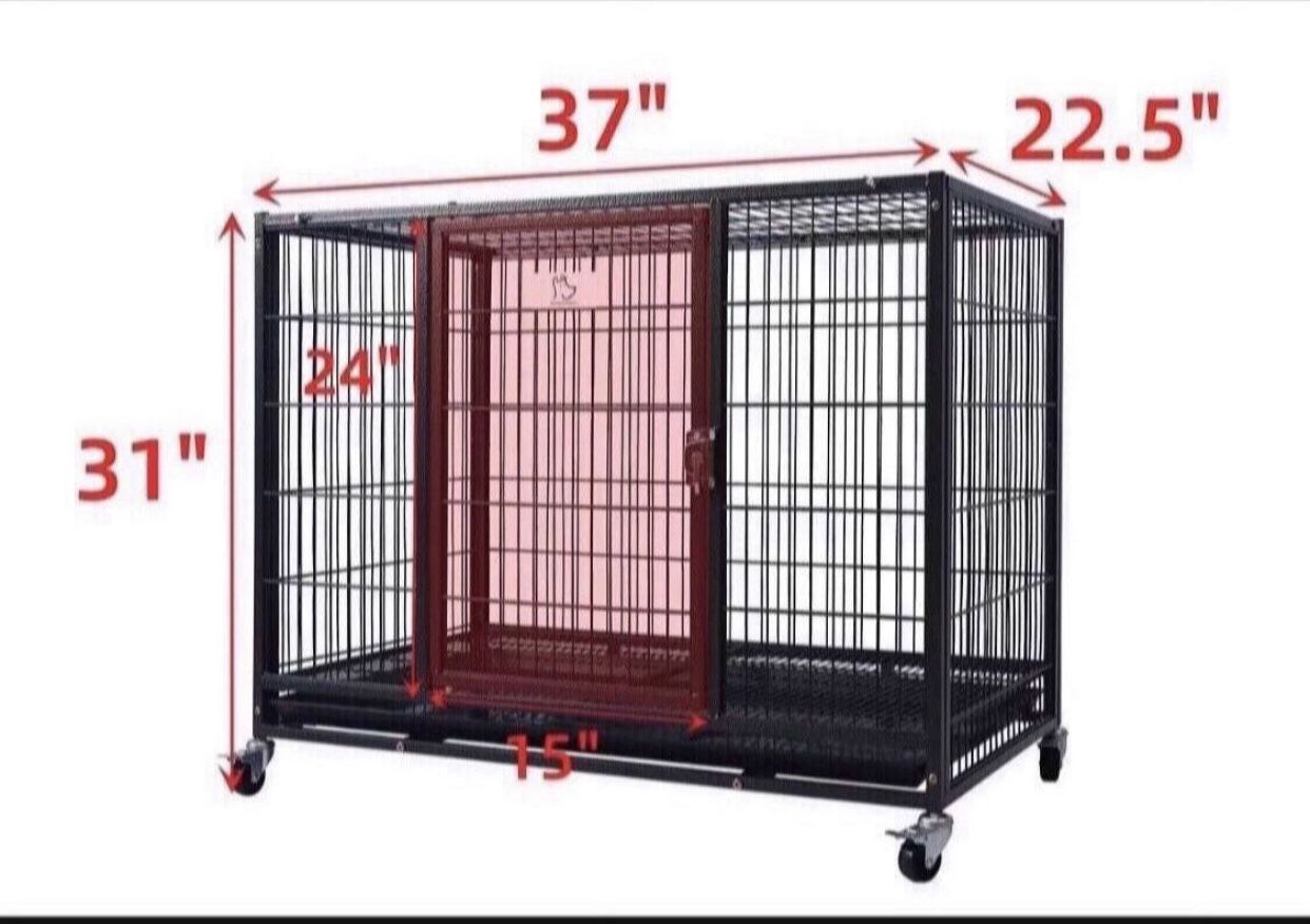 🦴Brandnew 2 Tier Level Kennel Crate Cage ❤️🐕 Comfy Plastic Floor🐶🐶Dimensions: 37”L X 23”W X 30”H 🇺🇸