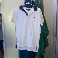 White Stretch Polo Size S 