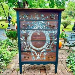 Reimagined, antique oak dresser chest of drawers
