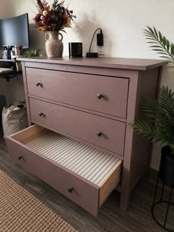Solid Pine 3 Drawer Dressee, Refinished in Taupe