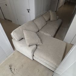 Living Spaces Tan Sectional Couch (selling price)