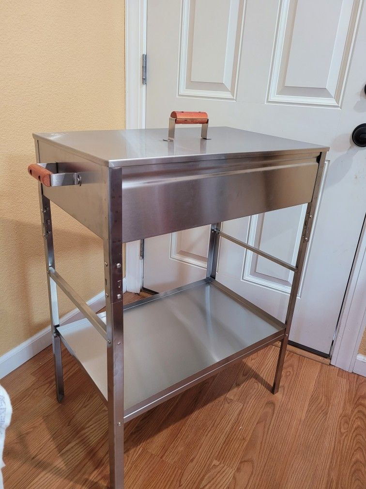 Stainless Steel BBQ Charcoal Grill Mangal. NEW. Size 25"×16"×34"