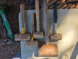 5 wooden hammers (mallets)