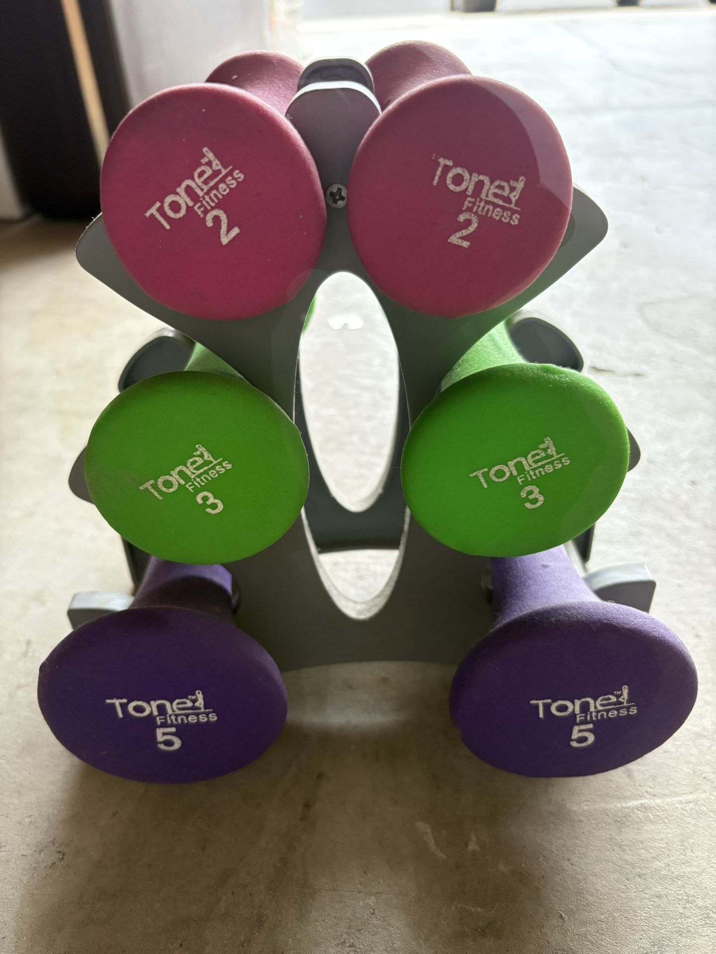 TONE FITNESS 3 PAIR DUMBBELL WEIGHTS