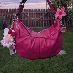 Coach Y2K SoHo Pink Pleated Leather Large Hobo Bag