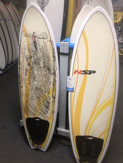 5’6” Nsp fish surfboard new or used with fins