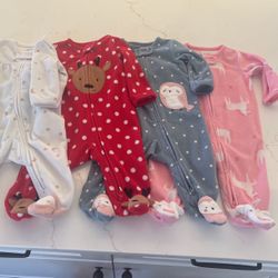 Carter’s 0-3months Fleece Footed Onesies 