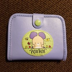 Vintage 1995 Sanrio Picke Bicke Small Wallet With Snap Closure
