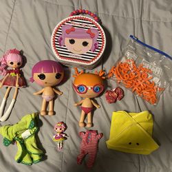 Lalaloopsy Variety Dolls Silly Hair With Attachable Hair Plus 3 Other Loopsy Dolls,clothes Carrying Case 