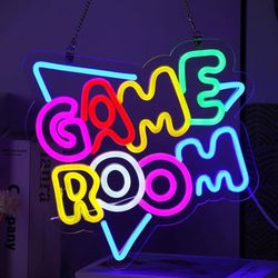new Neon Sign Game Room Decor Neon Lights Sign Gaming Room Decor Neon Signs for Wall Decor USB Powered Neon Gaming Sign for Game Zone Party Game Room 