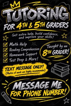 Tutoring for 4th and 5th graders only (read desc)
