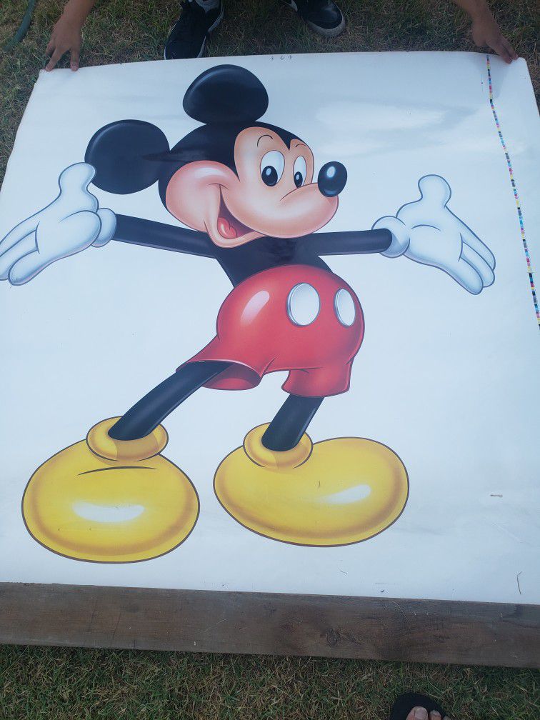 Classic Vintage Mickey Mouse Uncut Poster With Color Bars 