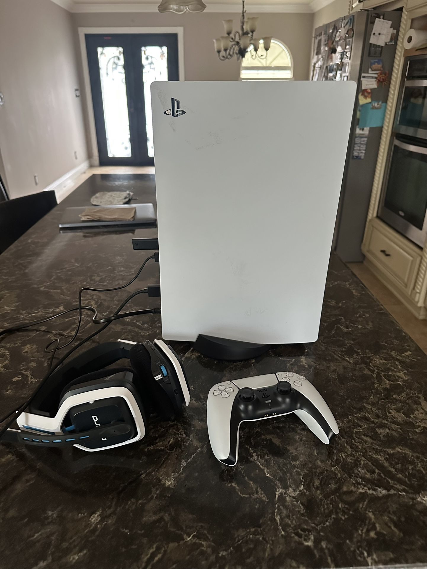 PS5 Console + Wireless Headset + DualSense Controller + HDMI Cable + All Cables