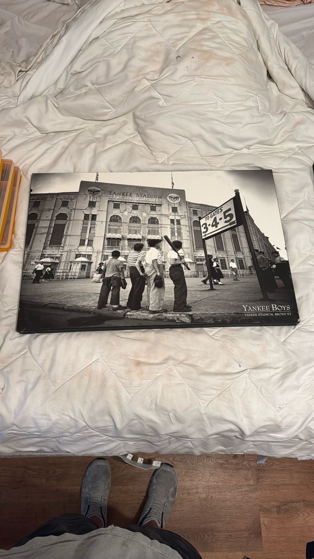 Yankee Stadium Portrait Black And White About 20 Inches Tall And About 32 Inches Long