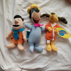 Hannah Barbara Plush Characters. Fred Flintstone. Hong Kong Fuey And Huckleberry