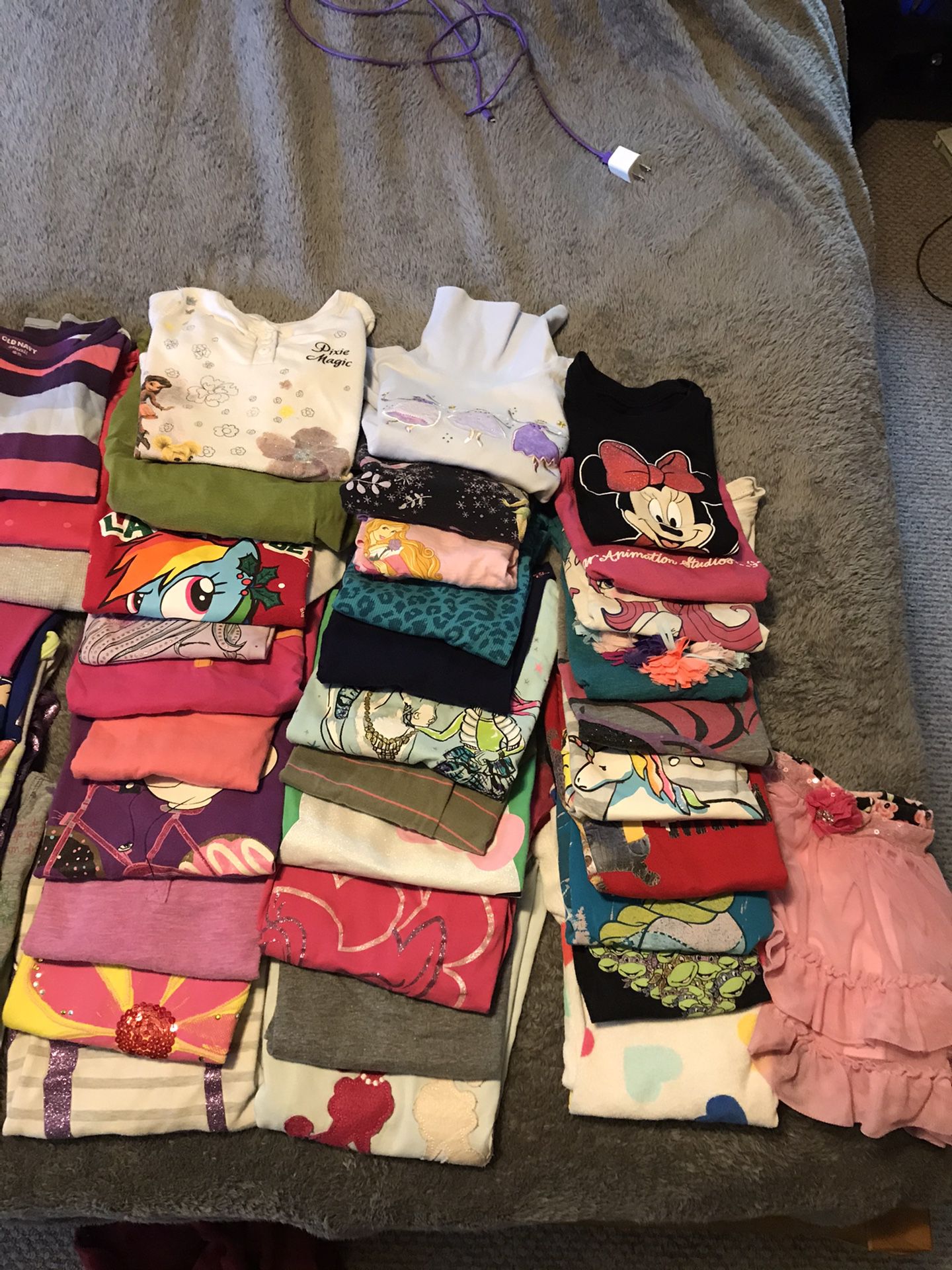 Used girls clothes, size 6-7. Altogether 50 pieces