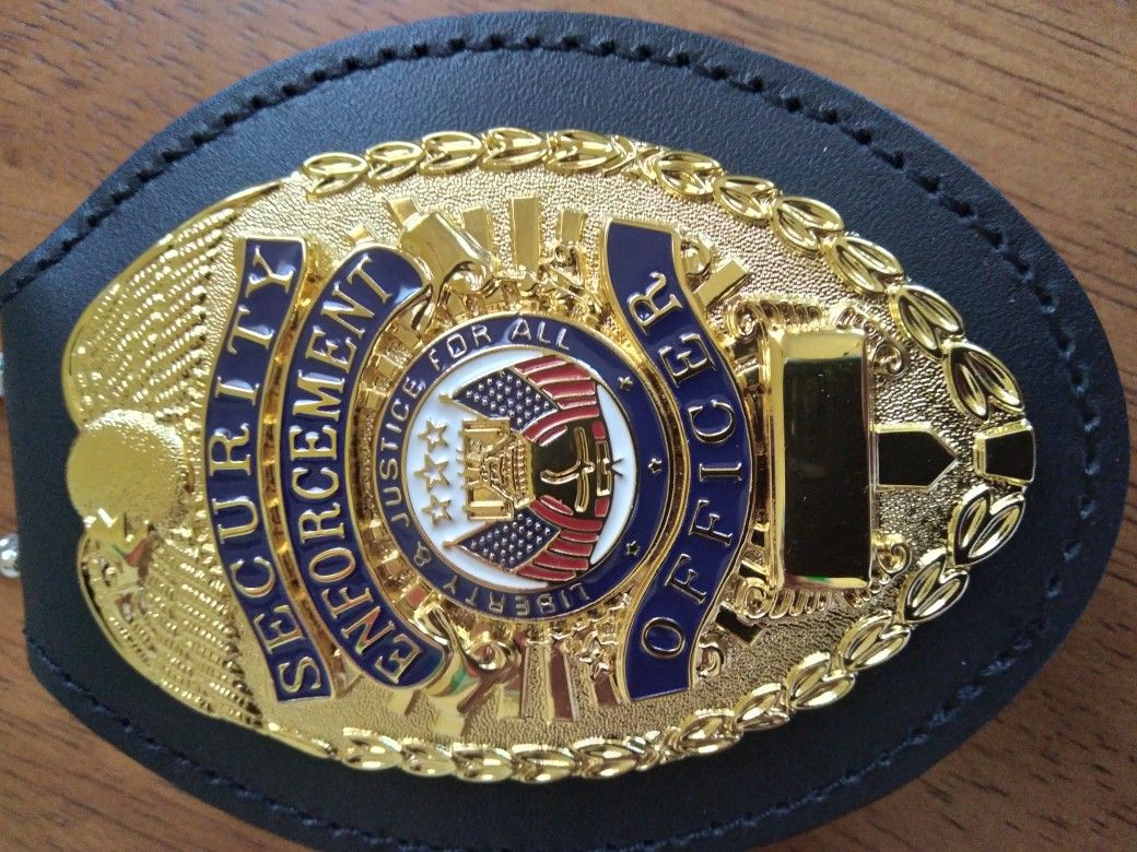 Professional Security Enforcement Officer Gold Metal Badge