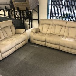 New Reclining Couch / Love Seat.  Beige, Brown Or Grey Microfiber.  Free Delivery!