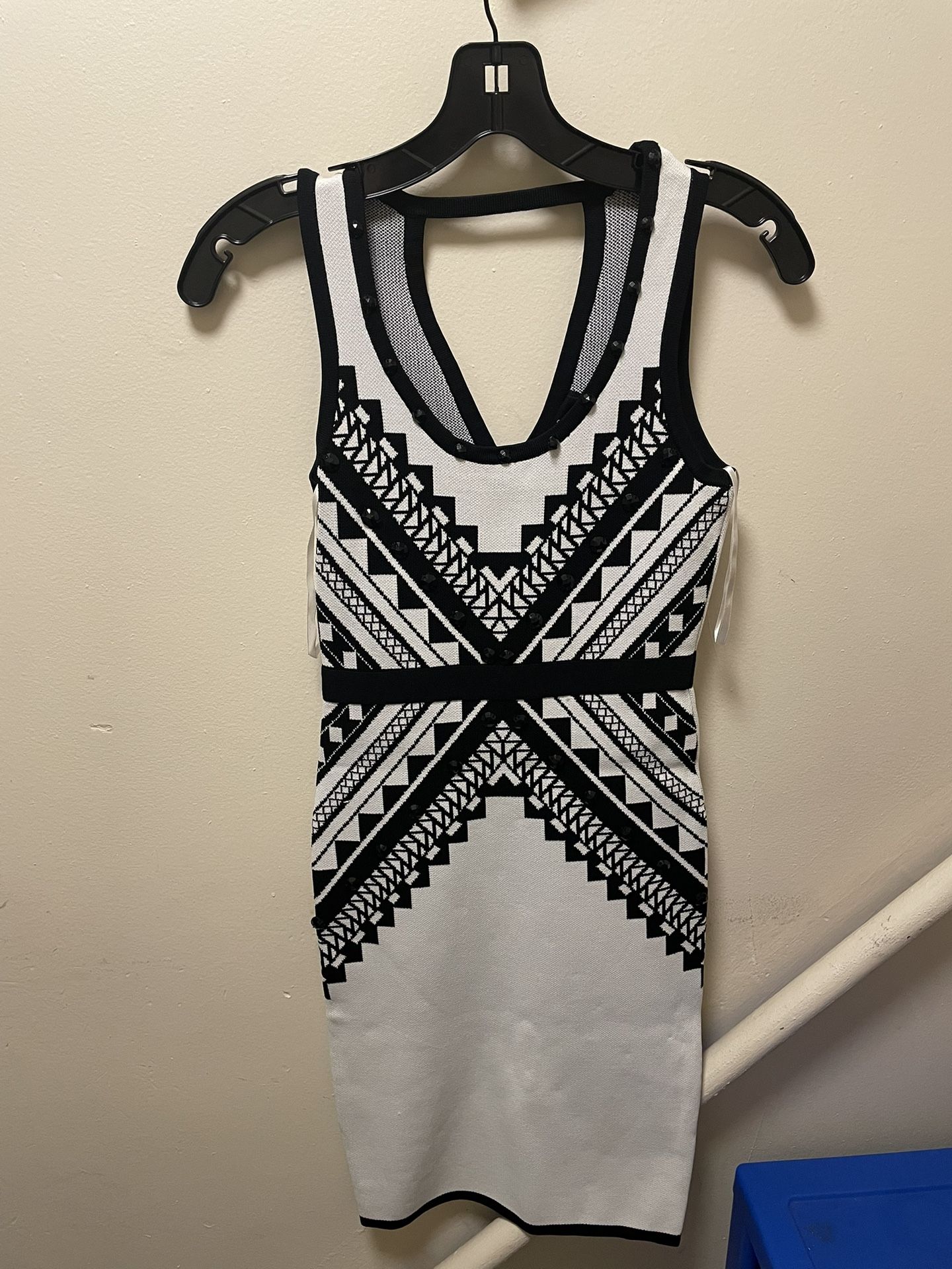 Stylish, Black and White Pattern Corset Top
