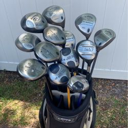 Callaway Golf Clubs Lot Older Drivers Fairway Woods Bag