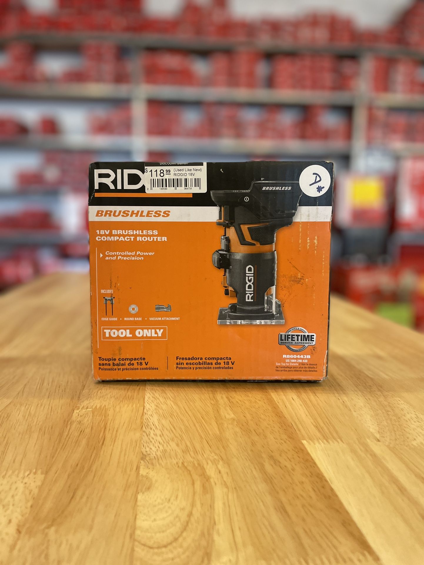 RIDGID OCTANE BRUSHLESS 18V COMPACT ROUTER (TOOL ONLY) R860443B for ...