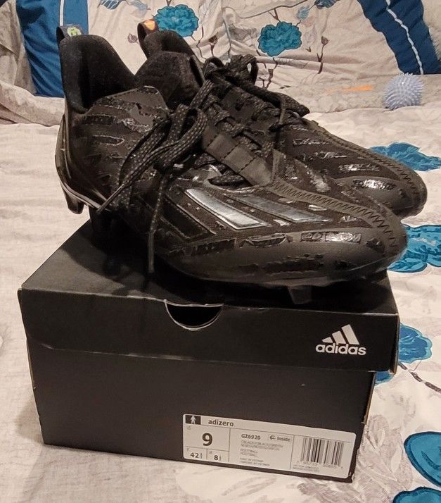 Mens Black Adizero Football Cleats Size 9