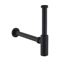 Designer 1-1/4 in. Brass Round Bottle Trap in Matte Black